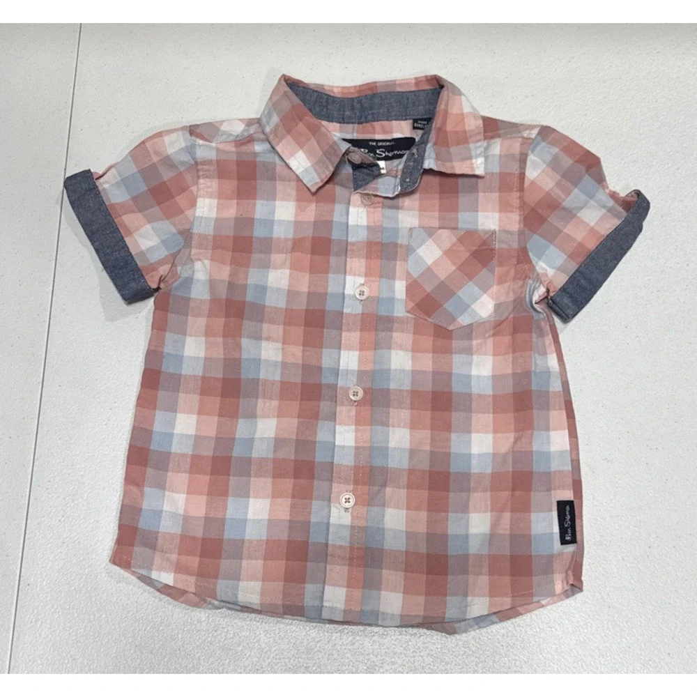 Baby Boys Clothes 24M Carters Brown Corduroy Jumper Overalls & Ben Sherman Shirt